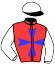 RED, BLUE MALTESE CROSS, WHITE SLEEVES AND CAP